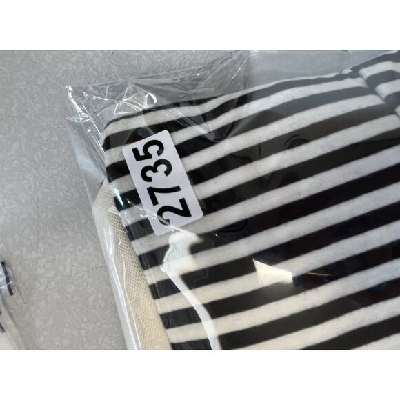 Olive Des Olive Black Ivory Stripe Short Sleeve Tulle Bottom Dress Medium - Picture 10 of 10